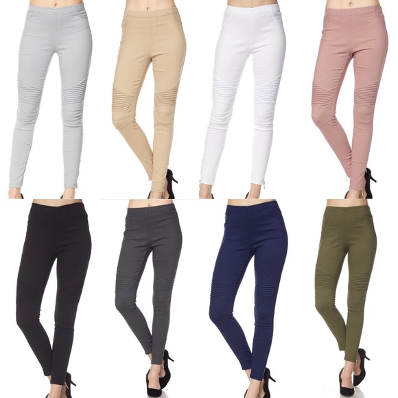 MINDY✨ moto pants skinny jeggings charcoal gray - Picture 4 of 4